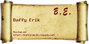 Baffy Erik névjegykártya